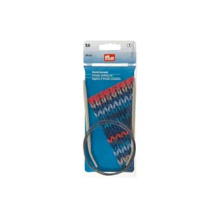 Prym Aiguille à tricoter circulaire Alu, gris 5 mm x 80 cm, sachet