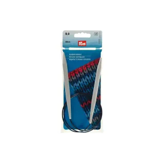 Prym Aiguille à tricoter circulaire Gris 9 mm x 80 cm, sachet, plastique