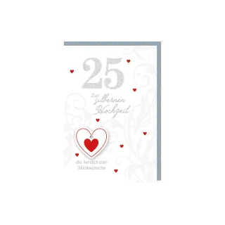 Braun + Company Carte de félicitations Anniversaire de mariage 25 11.5 x 17 cm