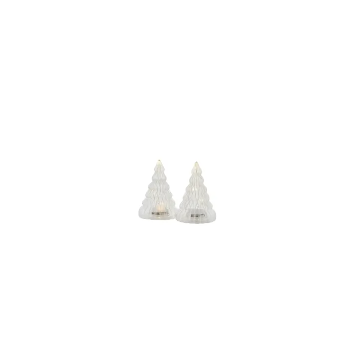 Sirius Décoration de table Arbre Lucy, set de 2, 9 cm, blanc