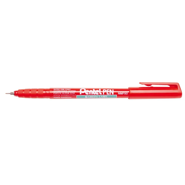 pentel Fineliner Étiquette verte 0,6 mm 0.4 mm, Rouge