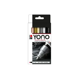 Marabu Marqueur acrylique YONO Set 1.5 - 3 mm, 4 pièces, métal