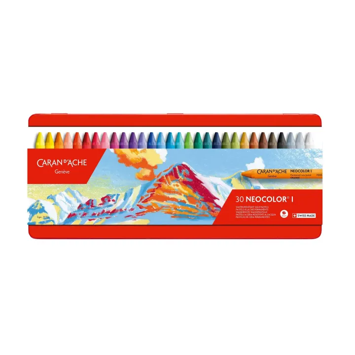 Caran dAche Crayon gras de couleur Neocolor 1 résistant à leau, 30 pièces