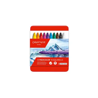 Caran dAche Crayon gras de couleur Neocolor 2 aquarellable, 10 pièces