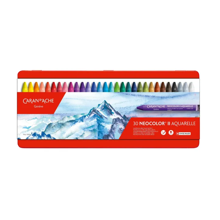 Caran dAche Crayon gras de couleur Neocolor 2 aquarellable, 30 pièces