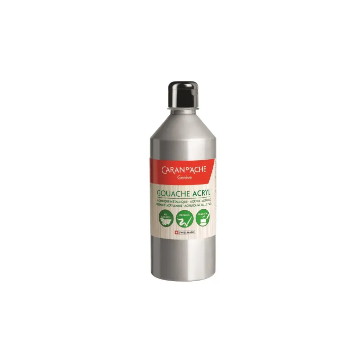 Caran dAche Peinture acrylique Gouache 500 ml, Argenté