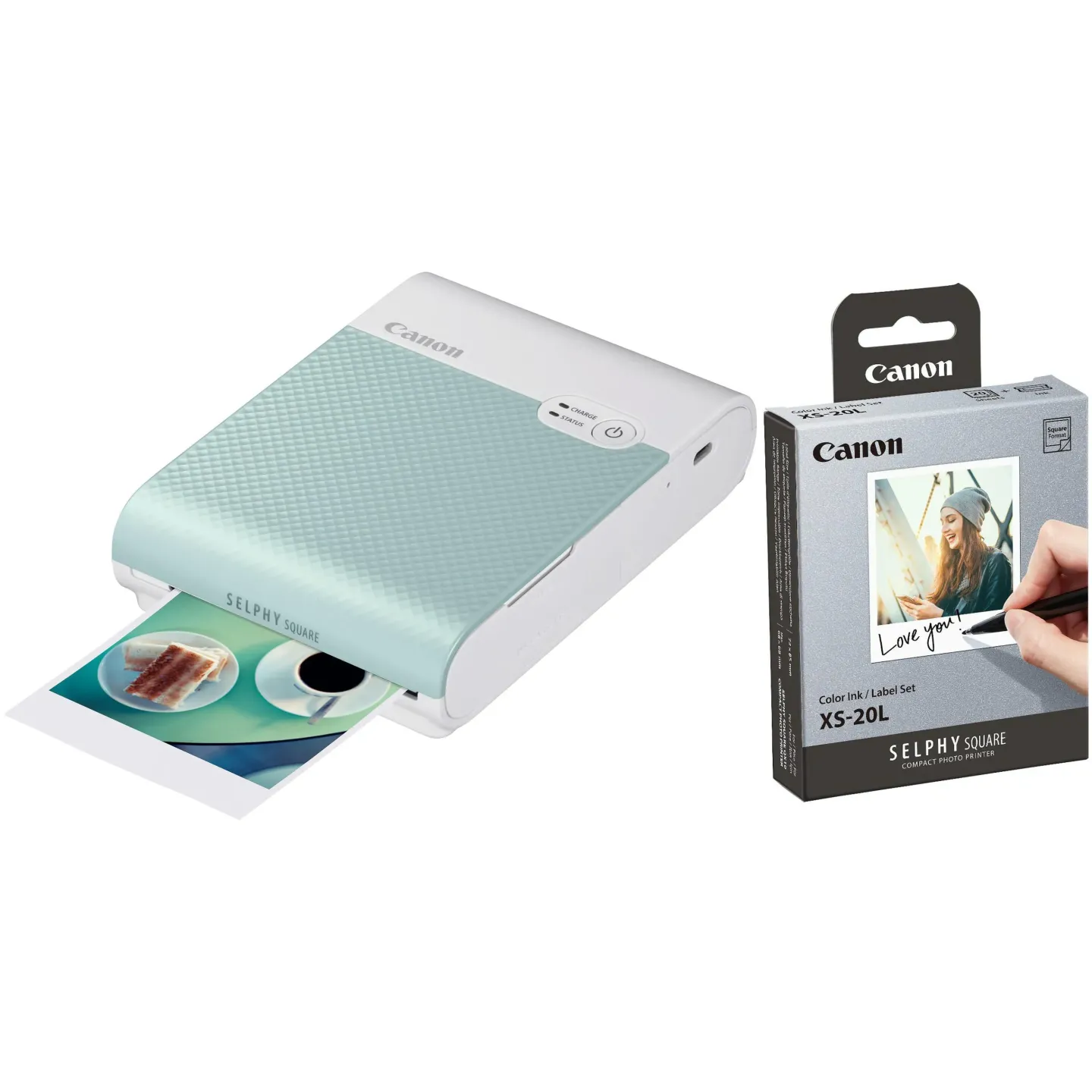 Canon Imprimante Photo Selphy Square Qx10 Kit Menthe 6993