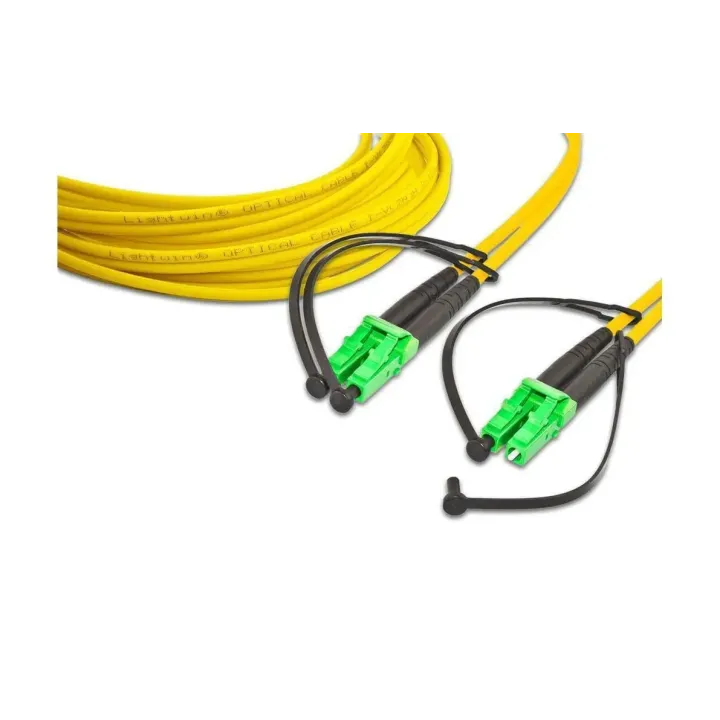 Lightwin Câble patch à fibre optique Singlemode LC-APC – LC-APC, OS2, Duplex, 10 m