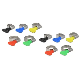 Delock Kits de colliers de serrage Diverses tailles, colorées 10 pièces