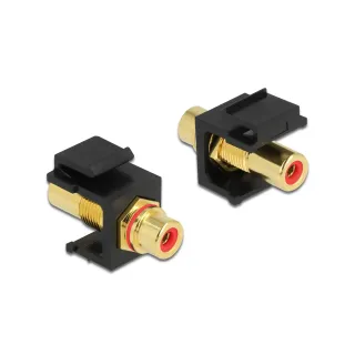 Delock Module Keystone RCA femelle à RCA femelle Rouge - Noir