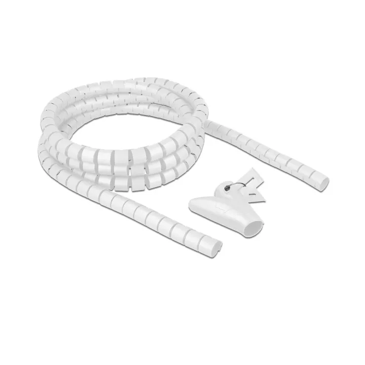 Delock Tuyau en spirale avec outil de rétraction, 2.5 m x 20 mm Blanc