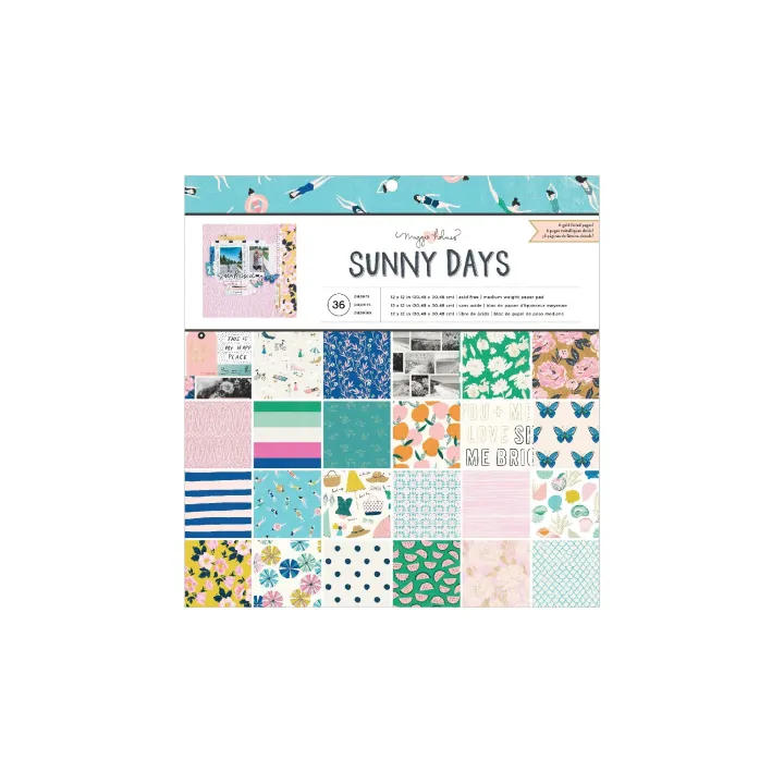 American Crafts Papier de fantaisie Sunny Days 48 feuilles