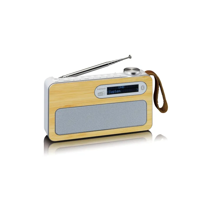 Lenco Radio DAB+ PDR-040 Bambou-Blanc