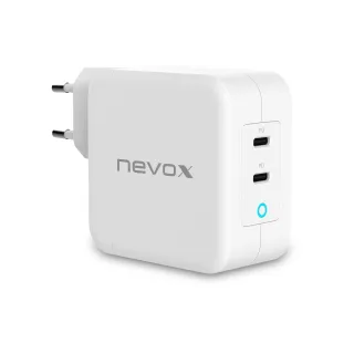 Nevox Chargeur mural USB Double USB-C Power Delivery 100 W