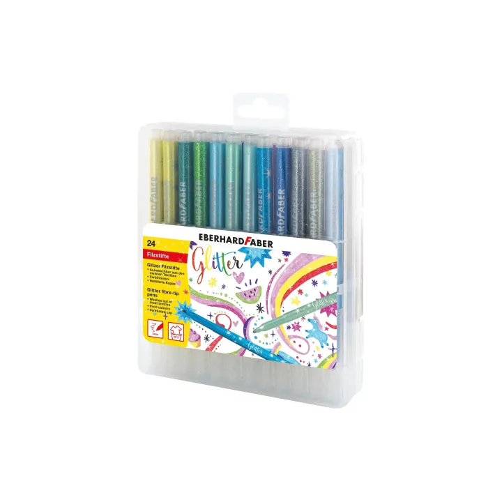 Eberhard Faber Crayon feutre Paillettes 24 pièces, Multicolore