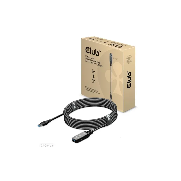 Club 3D Câble dextension USB 3.2 Gen.1 USB A - USB A 5 m