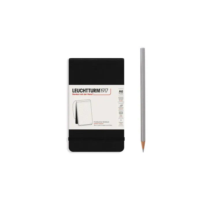 Leuchtturm Bloc-notes Reporter A6, Pointillé, Noir