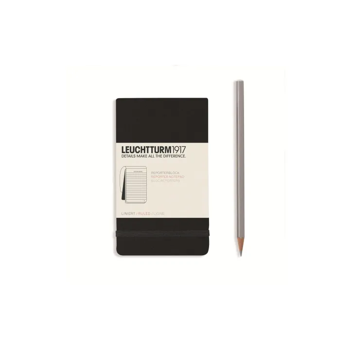 Leuchtturm Bloc-notes Reporter A6, Doublé, Noir