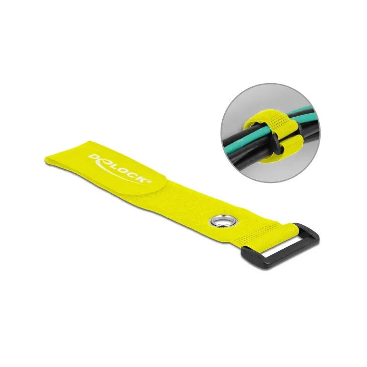 Delock Serre-câble auto-agrippant Jaune 280 mm x 38 mm 3 pièces