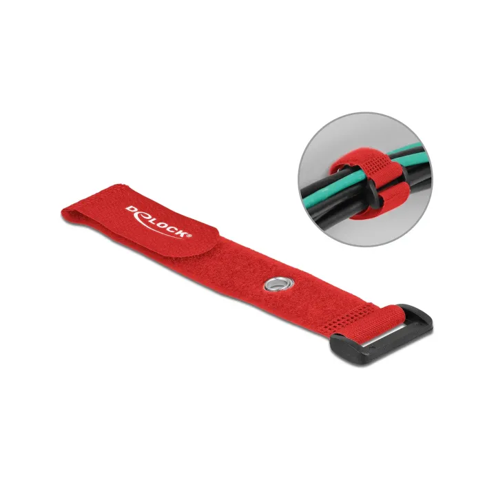 Delock Serre-câble auto-agrippant Rouge 190 mm x 25 mm 5 pièces