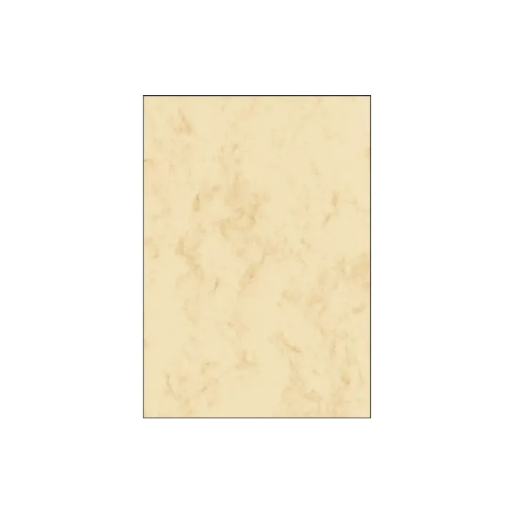 Sigel Papier à motif Papier marbré A5, 90 g, 100 feuilles, Beige