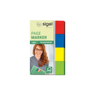 Sigel Marque-page Transparent 160 pièces, multicolore