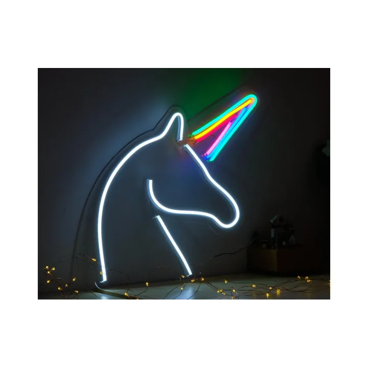 Vegas Lights Lumière de décoration à LED Enseigne au néon Licorne 32 x 43 cm