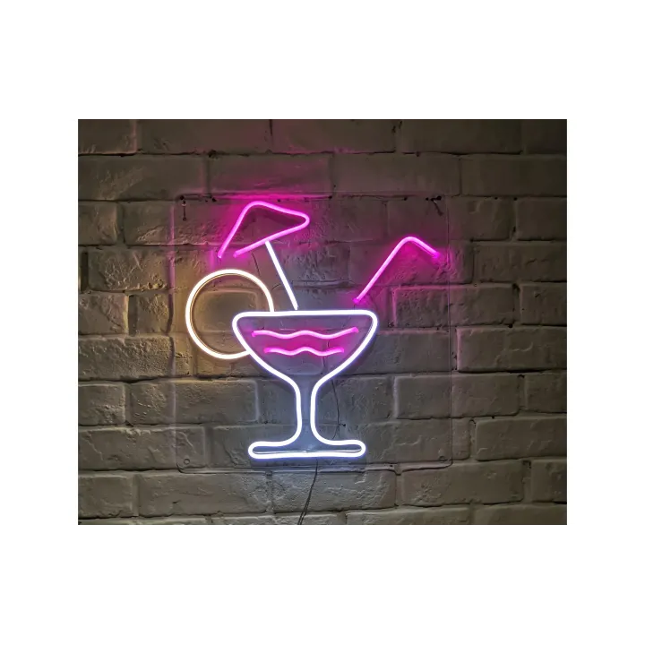 Vegas Lights Lumière de décoration à LED Enseigne au néon Cocktail Drink 30 x 30 cm