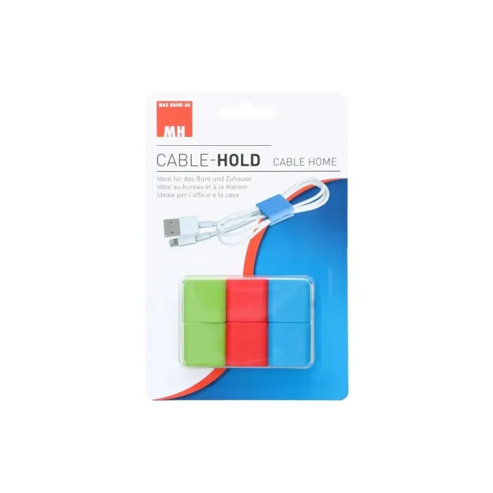 Max Hauri Clip pour câble Hold, 6 Pièce-s, vert, rouge, bleu