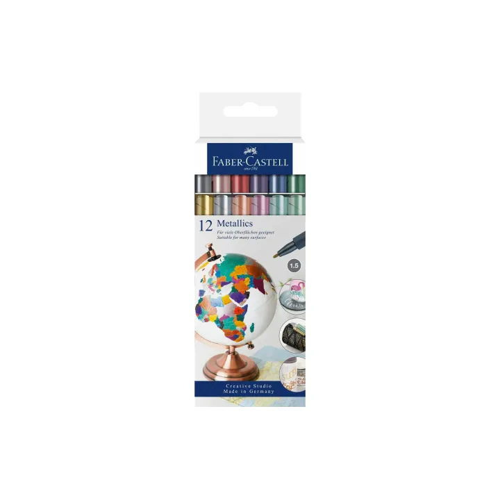 Faber-Castell Crayon feutre Métalliques 12 pièces, multicolore