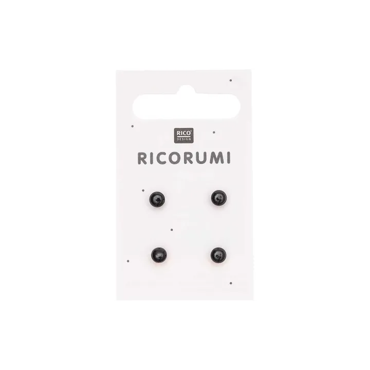 Rico Design Yeux en bouton Brun-noir 5 mm 4 Pièce-s