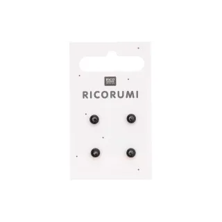 Rico Design Yeux en bouton Brun-noir 8.5 mm 4 Pièce-s