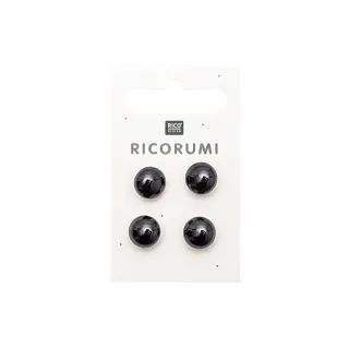 Rico Design Yeux en bouton Brun-noir 11 mm 4 Pièce-s