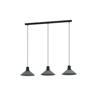 EGLO Leuchten Lampe suspendue ABREOSA 3x E27 Noir-Gris