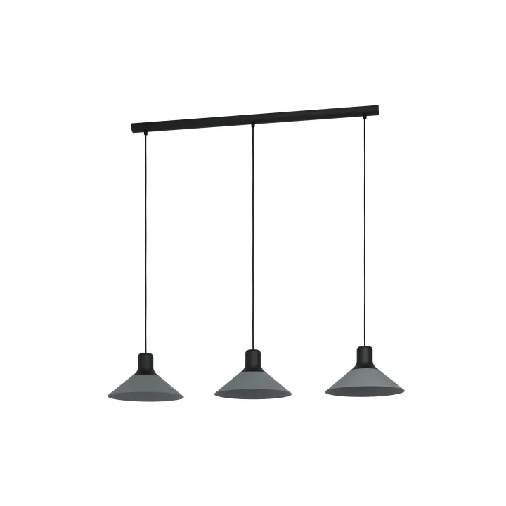 EGLO Leuchten Lampe suspendue ABREOSA 3x E27 Noir-Gris