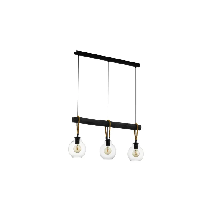 EGLO Leuchten Lampe suspendue RODING 3x E28 Noir-Marron