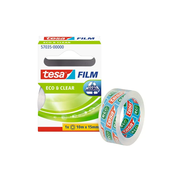 tesa Ruban adhésif Eco&Clear 15 mm x 10 m, Transparent