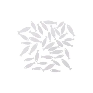 Rico Design Décoration à éparpiller Poisson blanc 36 pièces