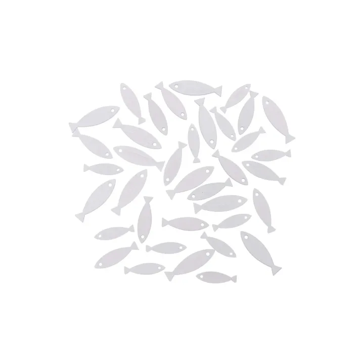 Rico Design Décoration à éparpiller Poisson blanc 36 pièces