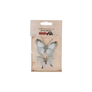 HobbyFun Décoration à éparpiller Papillon Blanc, 2 pièces