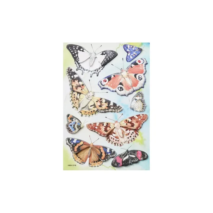 HobbyFun Autocollant à motif Papillon 1 feuille