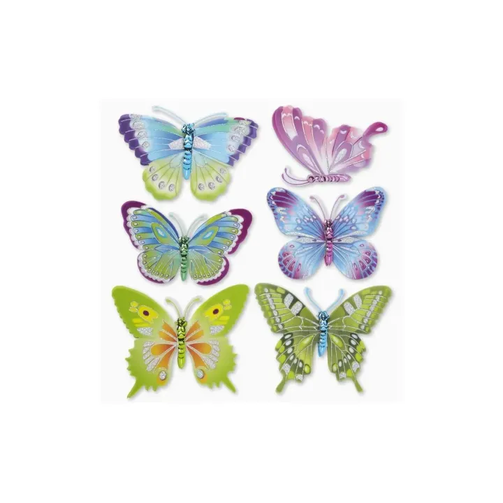 HobbyFun Autocollant 3D Papillon 1 feuille