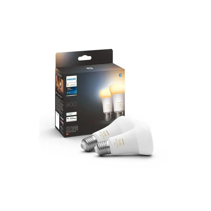 Philips Hue Ampoule White Ambiance E27 pack double 2 x 570 lm