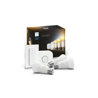 Philips Hue White Ambiance E27 Set de démarrage 3 pièces + interrupteur variateur 3x1055 lm