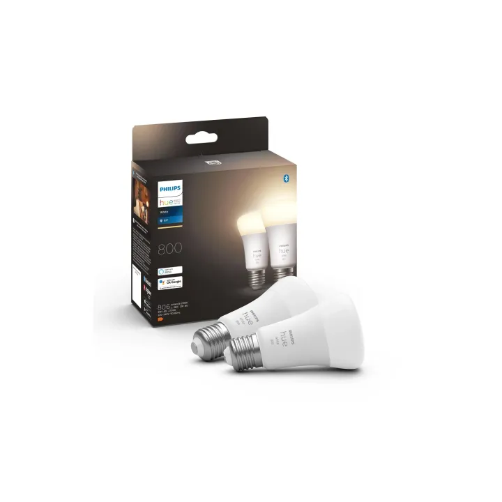 Philips Hue Ampoule White E27 pack double 2 x 800 lm