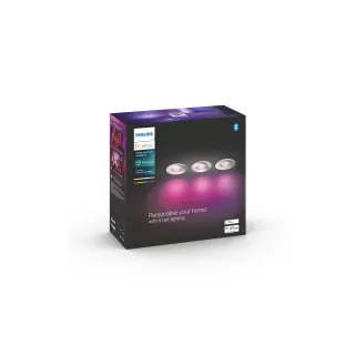 Philips Hue White & Col. Amb. Xamento spot encastré argenté 3 pièces 230 lm