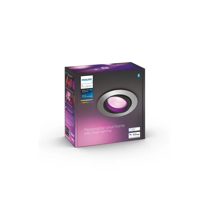 Philips Hue Spot à encastrer White & Color Ambiance, Centura, Argent, Rond