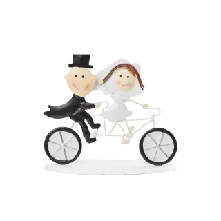 HobbyFun Mini figurine Couple de mariés sur un vélo 7 x 10 cm