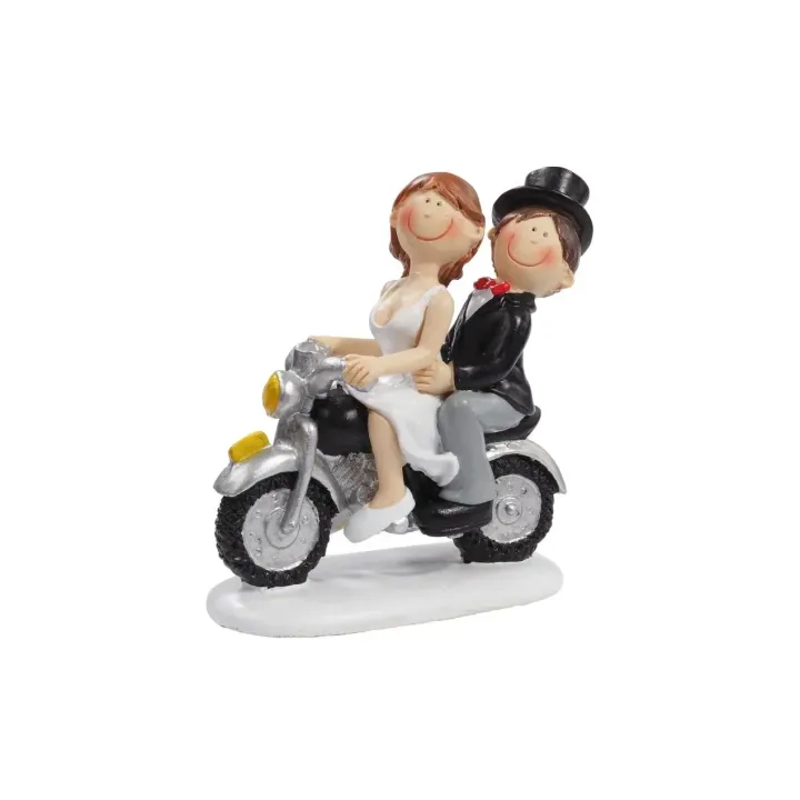 HobbyFun Mini figurine Couple de mariés sur une moto 8.5 cm