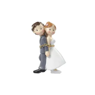 HobbyFun Mini figurine Couple de mariés enchaînés 8 cm